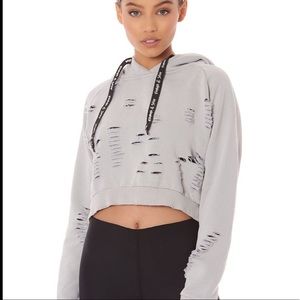 LF CROPPED BLACK HOODIE